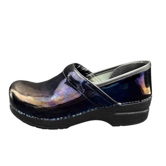 Dansko Shoes - Dansko Professional Clogs Women's Patent Iridescent Blue Slip-Resistant, Sz 38